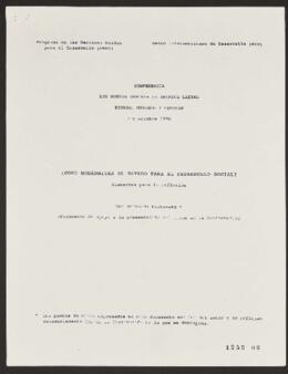 Cómo Modernizar el Estado para el Desarrollo Social. Documento de Trabajo de Bernardo Kliksberg