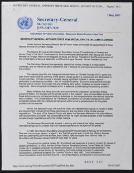 Secretary-General appoints three new special envoys on Climate Change