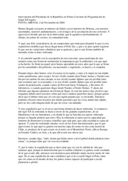 Intervención del Presidente de la República en Firma Convenio de Programación de Salud XII región