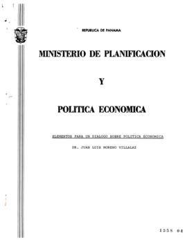 Elementos para un diálogo sobre Política Económica. Informe ministerio de planificación y polític...