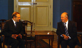 Audiencia con Yassir Rabbo y Jossi Beilin