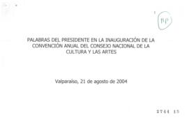 Notas para Palabras en Inauguración de Convención Anual del Consejo Nacional de la Cultura y las ...