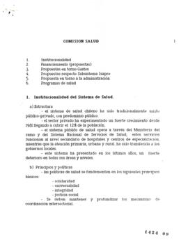 Comisión de Salud. Síntesis de Informes Finales