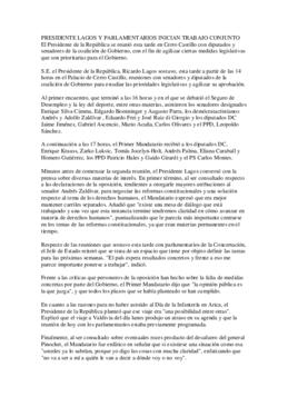 Inicia reuniones con parlamentarios de la Concertación