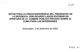 Notas del Presidente de la República para Videoconferencia en Apertura de Cumbre Público Privada ...