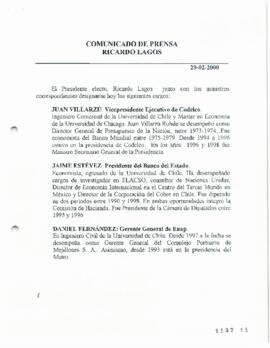 Comunicado de Prensa