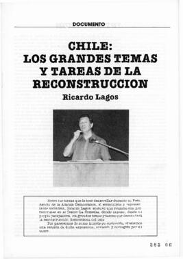 Chile: los grandes temas y tareas de la reconstrucción. Ricardo Lagos