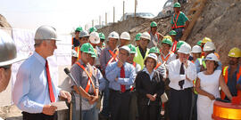 Visita del Presidente de la República a obras del colector de aguas lluvias Panamericana Norte