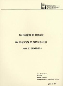 Propuesta de Participación para el Desarrollo de los Barrios de Santiago