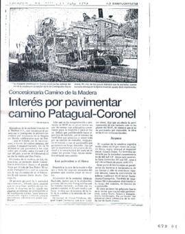 Interés por pavimentar camino Patagual - Coronel. Concesionaria Camino de la Madera