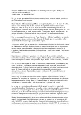 Discurso del Presidente de la República en Promulgación de Ley Nº 20.000 que Sanciona Tráfico de ...