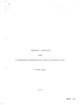 Respuestas a Cuestionario sobre La Reorganización Democrática del Sistema de Partidos en Chile