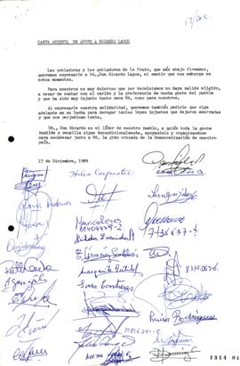 Carta Abierta de Apoyo de Pobladores Lo Prado relativa a Derrota Injusta Elección Senatorial Rica...