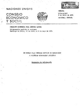 Un Modelo para Comparar Estilos de Desarrollo o Políticas Económicas Optativas