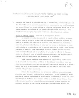 Modificaciones al Documento titulado Carta Politica del Comite Central a los Militantes - septiem...