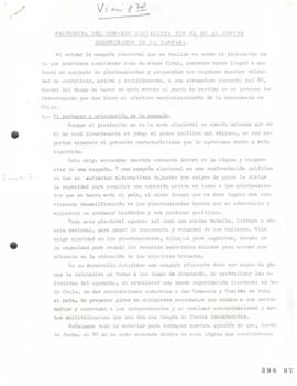 Propuesta del Comando Socialista por el No al Comité Coordinador de la Campaña