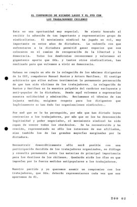 El Compromiso de Ricardo Lagos y el Partido por la Democracia con los Trabajadores Chilenos. Disc...