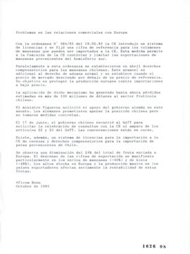 Problemas en Relaciones Comerciales con Europa