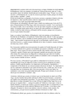 Visita a niña beneficiada por el plan piloto Auge