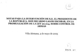 Notas para la intervención de S.E. el Presidente de la República, en la promulgación de la Ley 20...