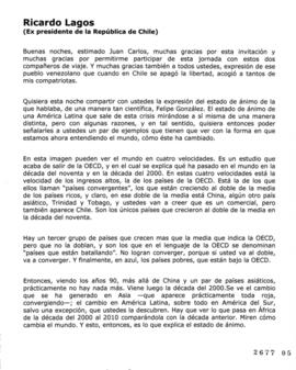Discurso de Ricardo Lagos en Conferencia Palabras para Venezuela, Caracas, marzo 2012