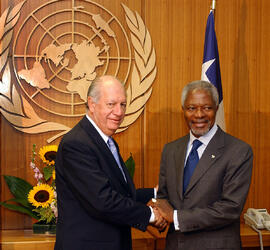 Reunión Presidente Ricardo Lagos y Secretario General de la ONU Kofi Annan