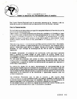 La tarea principal del período: Ganar la Mayoría del Parlamento en Elecciones