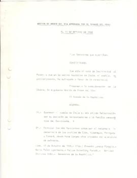 Moción de Orden del Día Aprobada Por el Senado del Perú relativa a Plebiscito realizado en Chile