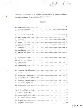 Autonomía Socialista: un elemento Clave para la recuperación de la democracia y la profundización...