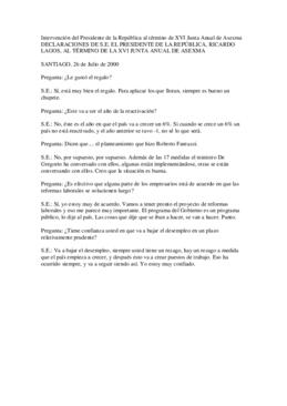 Intervención del Presidente de la República al término de XVI Junta Anual de Asexma