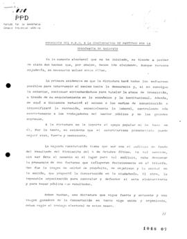 Propuesta Política a la Concertación de Partidos por la Democracia de Valdivia