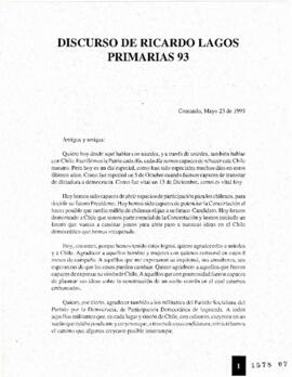 Discurso de Ricardo Lagos Primarias 93