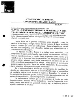 Lavín lo único que hizo fue perjudicar a los trabajadores durante el Gobierno Militar. Palabras d...