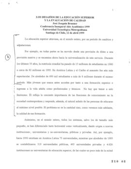 Los Desafíos de la Educación Superior y la Evaluación de Calidad. José Joaquín Brunner. Conferenc...