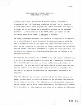 Intercambio de Opiniones entre Los Socialistas y la Sofofa