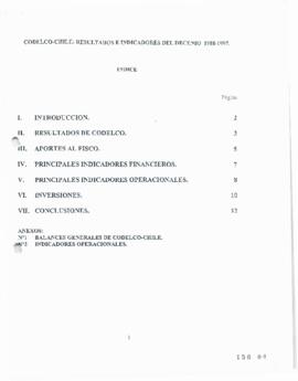 Codelco-Chile: Resultados e Indicadores del Decenio 1988-1997
