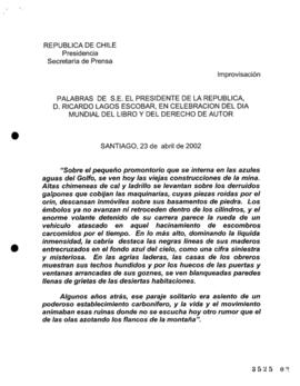 Palabras de S.E. el Presidente de la República, D. Ricardo Lagos Escobar, en Celebración Día Mund...