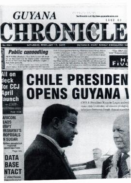 Artículos de Prensa relativos a Visita de Presidente de la República a Guyana