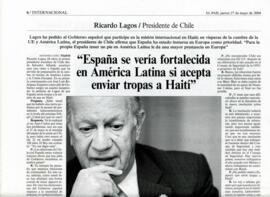 España se vería fortalecida en América Latina si acepta enviar tropas a Haití. Entrevista