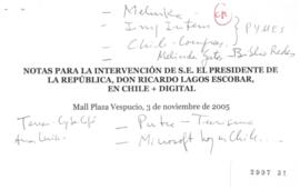 Notas para Intervención del Presidente de la República en Chile + Digital