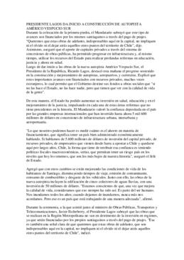 Primera piedra del sistema Américo Vespucio Sur