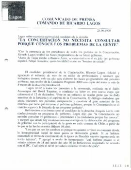 La Concertación no necesita consultar porque conoce los problemas de Chile. Lagos sobre encuesta ...