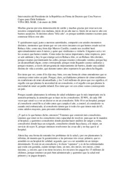 Intervención del Presidente de la República en Firma de Decreto que Crea Nuevos Cupos para Chile ...