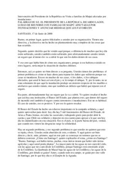 Intervención del Presidente de la República en Visita a familias de Maipú afectadas por inundaciones