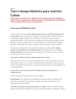 Nuevo tiempo histórico para Amérca Latina. Columna de opinión