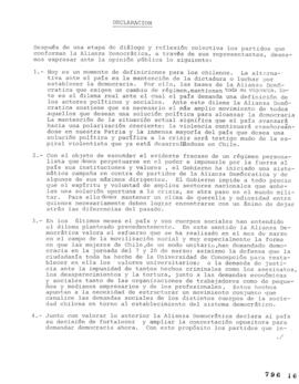 Declaración de Comité Ejecutivo de Alianza Democrática relativo a Demanda de Democracia