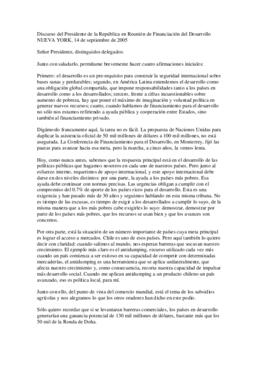 Discurso del Presidente de la República en Reunión de Financiación del Desarrollo