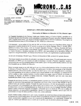 Intervención de Ministro de Educación en Homenaje a Fernando Fajnzylber