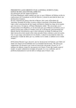 Presidente pide explicaciones por declaración del Alto Mando del Ejército