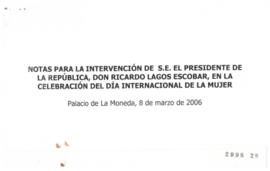 Notas para Intervención del Presidente de la República en Celebración del día Internacional de la...